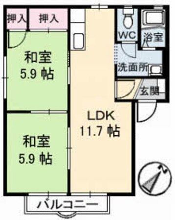 グリーンサイド湯山の物件間取画像